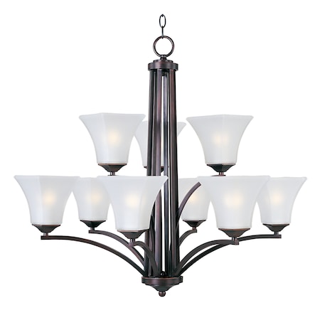 Maxim Lighting Aurora 9-Light 31.5" Wide Oil Rubbed Bronze Chandelier 20096FTOI